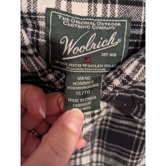 Woolrich Shirt Mens XL Trout Run Flannel Button Down Blue Plaid Cotton Outdoor - Picture 5 of 13
